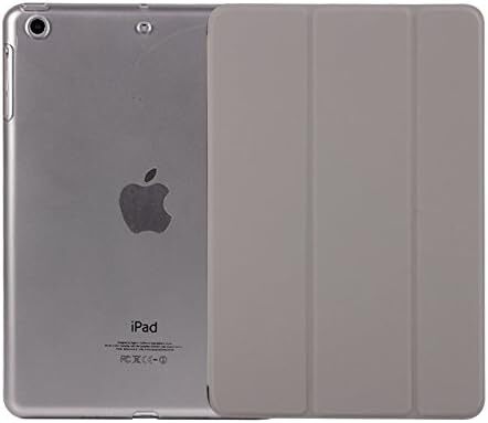 iPad mini 1/2/3 用 PU レザーカバー +ハードケース 超薄 軽量型 スタンド機能 スマートカバー ケース 三つ折 グレー_画像1