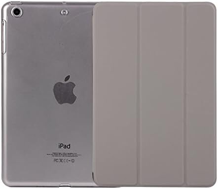 iPad mini 1/2/3 用 PU レザーカバー +ハードケース 超薄 軽量型 スタンド機能 スマートカバー ケース 三つ折 グレーの画像1