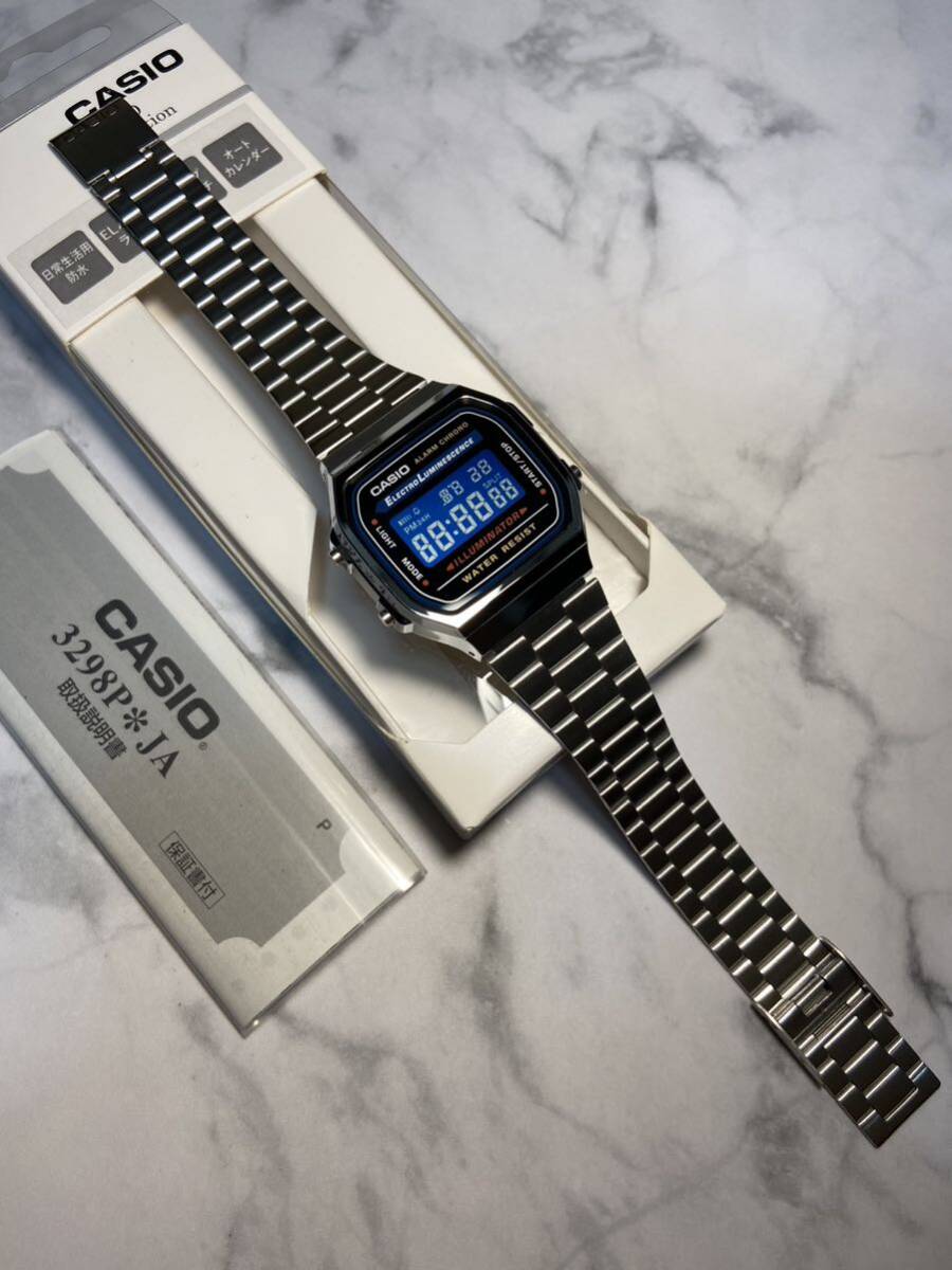 ★新品★カスタム！【送料無料】CASIO A168WA-1 ブルー反転液晶 ELバックライト搭載 チープカシオカスタム タイメックス Gショック好き必見_画像8