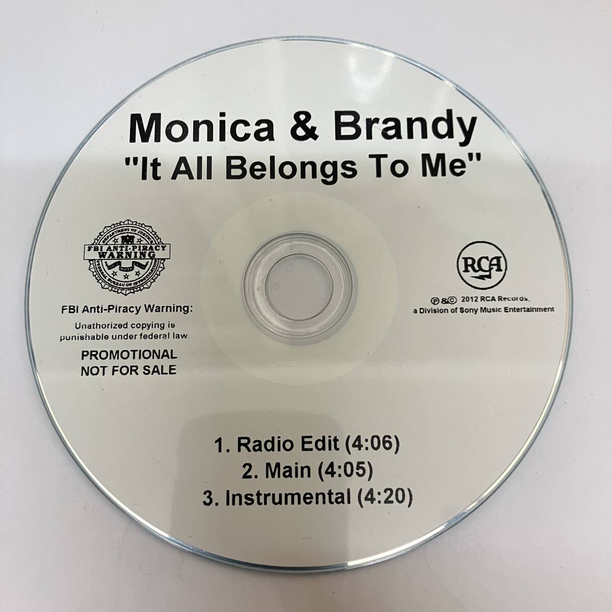 裸クリアボックス HIPHOP,R&B MONICA & BRANDY - IT ALL BELONGS TO ME INST,シングル,PROMO盤 CD 中古品の画像1