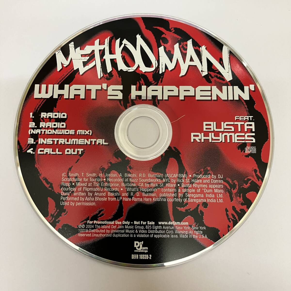 裸20 HIPHOP,R&B METHODMAN - WHAT'S HAPPENIN' INST,シングル CD 中古品_画像1