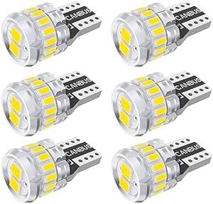 T10 LED 爆光 ホワイト 6個 キャンセラー内蔵 LED T10 車検対応 3030+3014LEDチップ18連 DC12Vの画像1