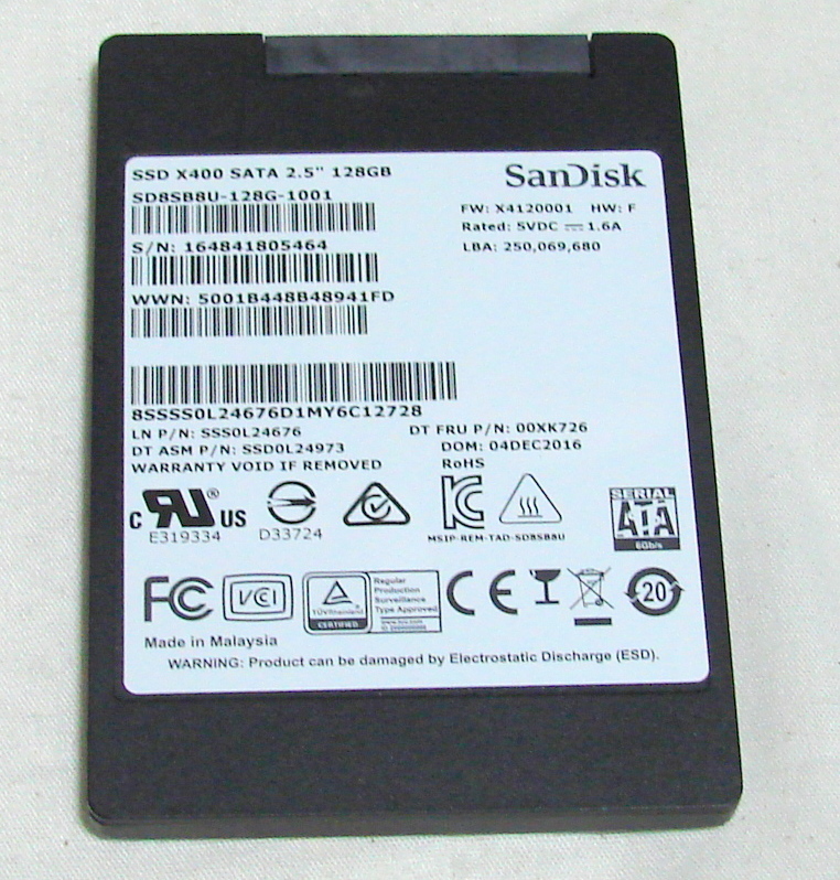 SANDISK X400 SD8SB8U-128G-1001 120GB 2.5インチ内蔵用SSDの画像1