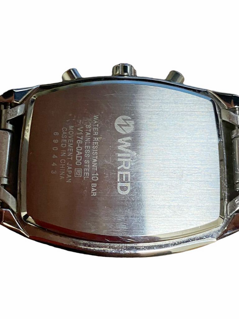 21124 セイコー SEIKO ワイアード WIRED クロノグラフ スモセコ メンズ腕時計 グレー 人気モデル V176-0AD0 クォーツ ジャンクの画像5