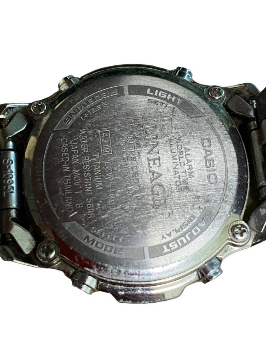 21217 CASIO カシオ ソーラー メンズ腕時計 LINEAGE リニエージ LCW-100T ウェーブセプター アナデジ チタン/N31810-1300-3 ジャンク_画像6