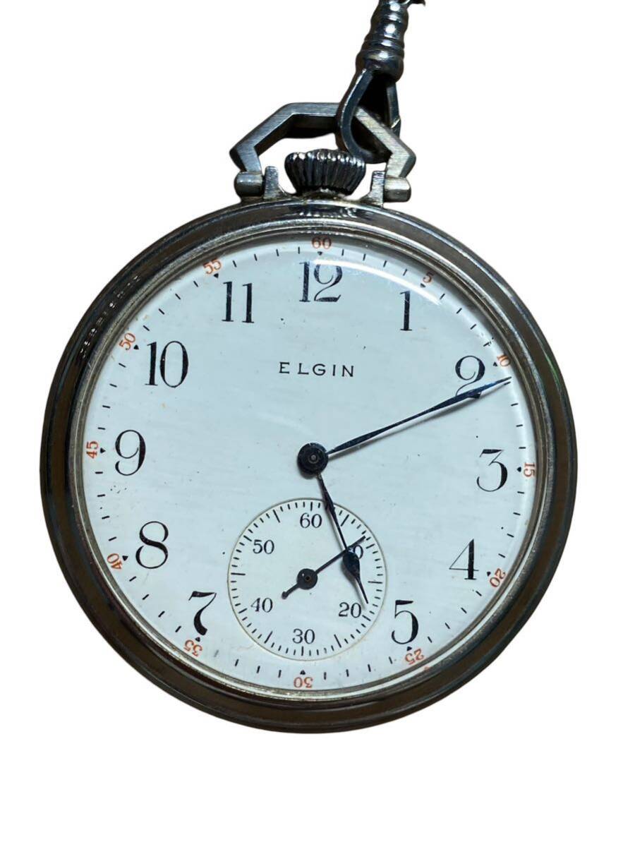 21346 ELGIN エルジン 懐中時計 ゼンマイ式 手巻き式 アンティーク レトロ ヴィンテージ ジャンクの画像2