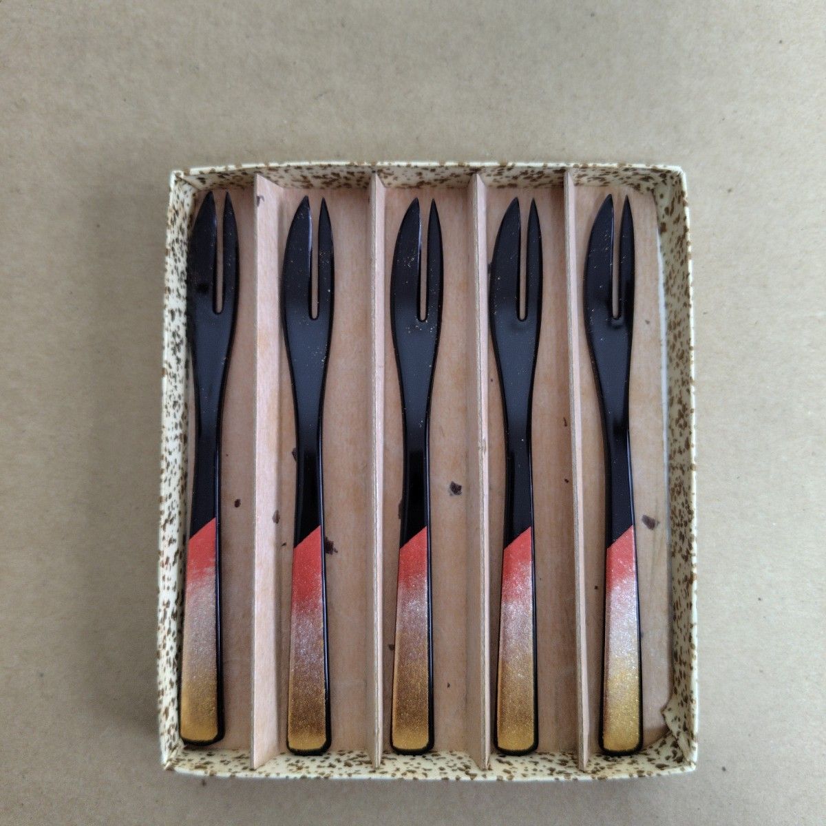 輪島　漆塗り　菓子切り　ナイフ型　5本セット　フォーク型　5本セット