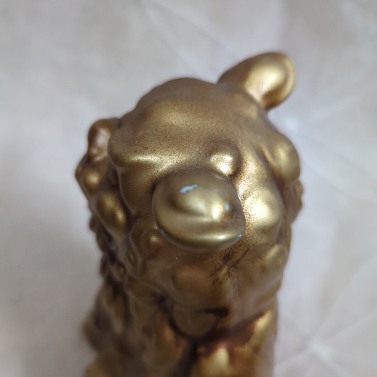 金 獅子 置物 / 玄関 インテリア オブジェ 狛犬 シーサー_画像7