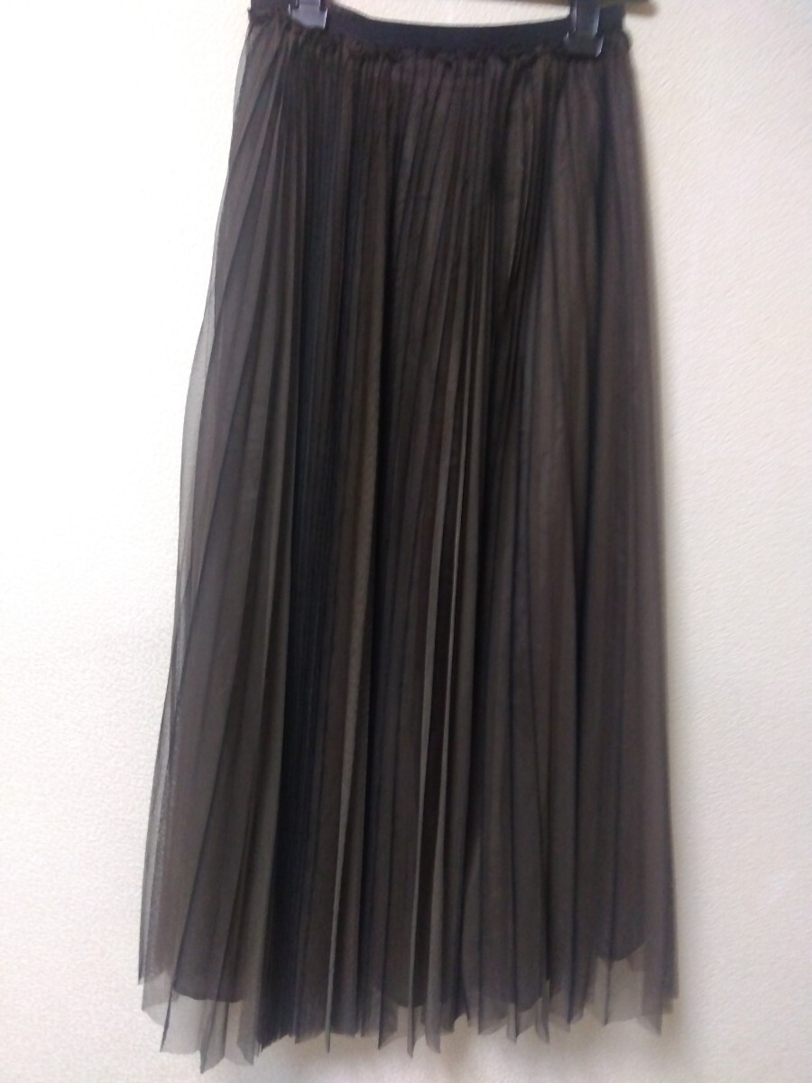 新品同様正規品　AULA アウラ　2WAYチュールプリーツスカート　0 　定価約3万5千円_画像2