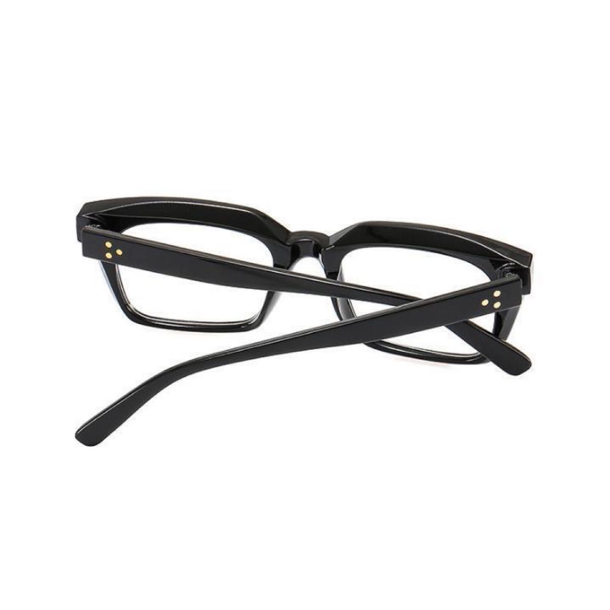 伊達メガネ 大きめ スクエア ブルーライトカット 黒縁 軽量 PCメガネ 黒色 度なし メンズ レディース 伊達眼鏡 伊達めがね