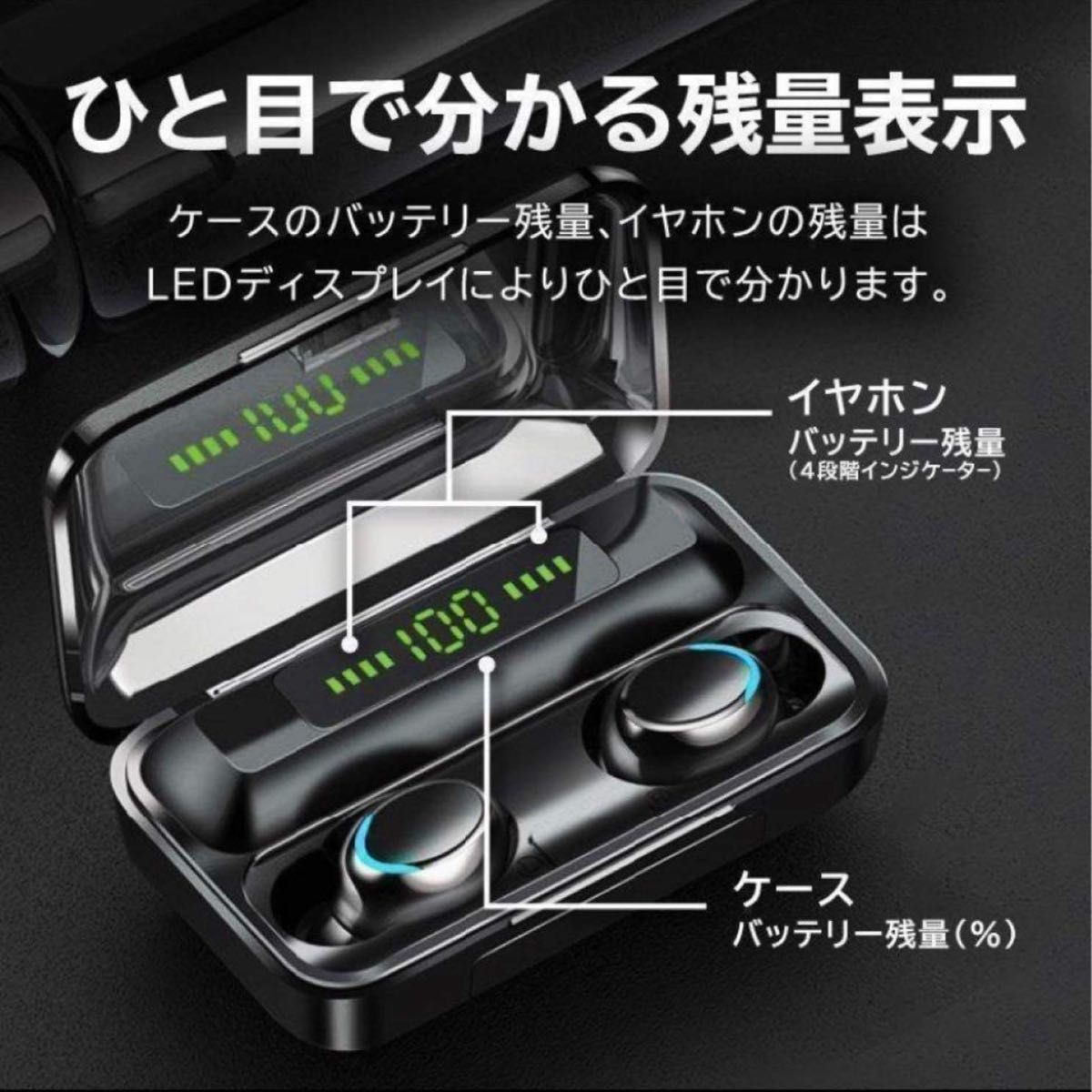 高音質 防水ワイヤレスイヤホン バッテリー搭載　Bluetooth ss248