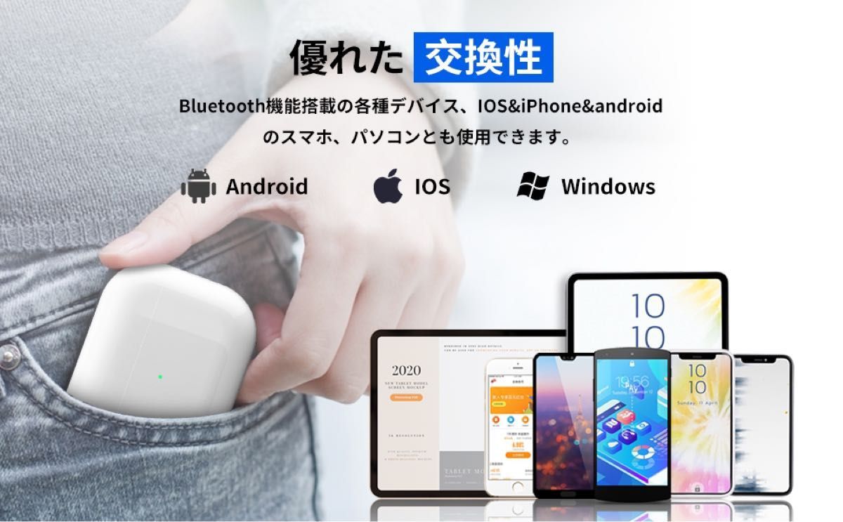 AirPods Pro 2互換品 第二世代ワイヤレスイヤホン ノイズキャンセリング Bluetooth 5.3 瞬時ペアリング