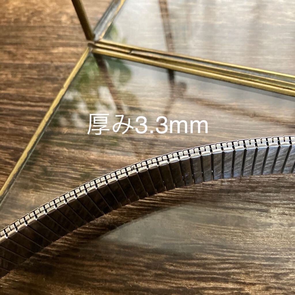 18mm ヤレタバンド 銀色 伸縮 蛇腹 時計バンド 中古品の画像6