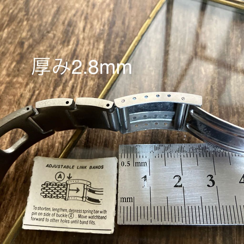 18mm 19mm 20mm バネ管 可変式 時計ベルト 時計バンド ホールブレス ヴィンテージ 中古品の画像5