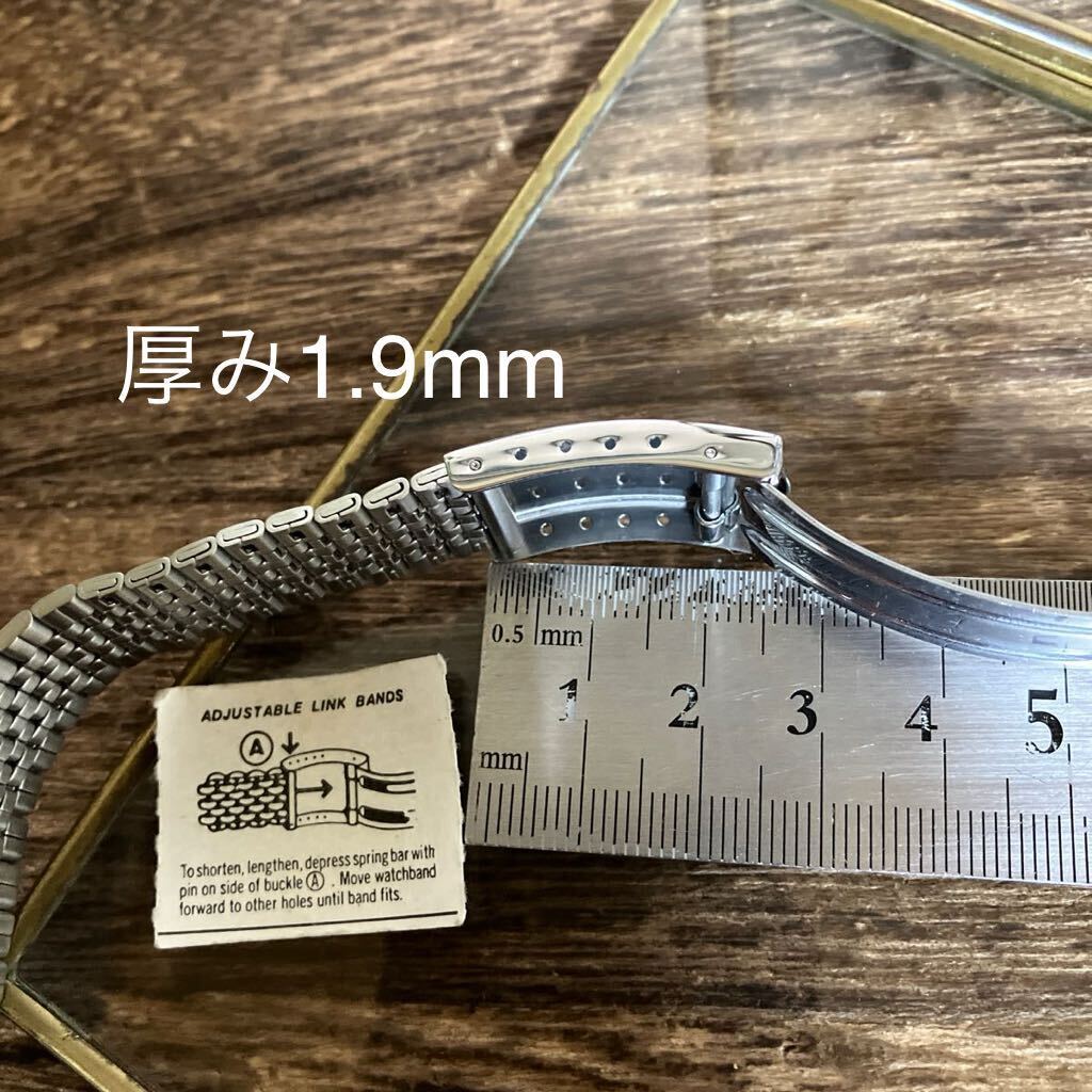 18mm 銀色 三つ折り式 時計ベルト 時計バンド 定番 金属 中古品の画像5