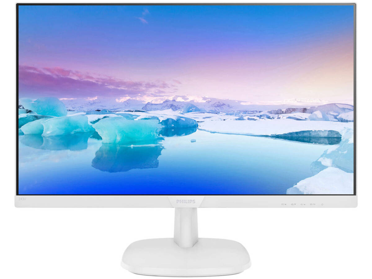 T3780 PHILIPS 243V7Q 243V7QDAW/11 23.8インチ ワイド液晶ディスプレイ フルHD/IPS/HDMI/スピーカー 2018年製_画像1