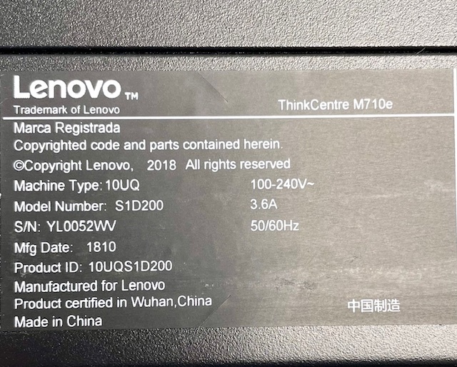 T3827 Lenovo ThinkCentre M710e Core i5-7400 3.00GHz 第7世代 メモリー8GB HDD500GB Windows11 デスクトップPCの画像9