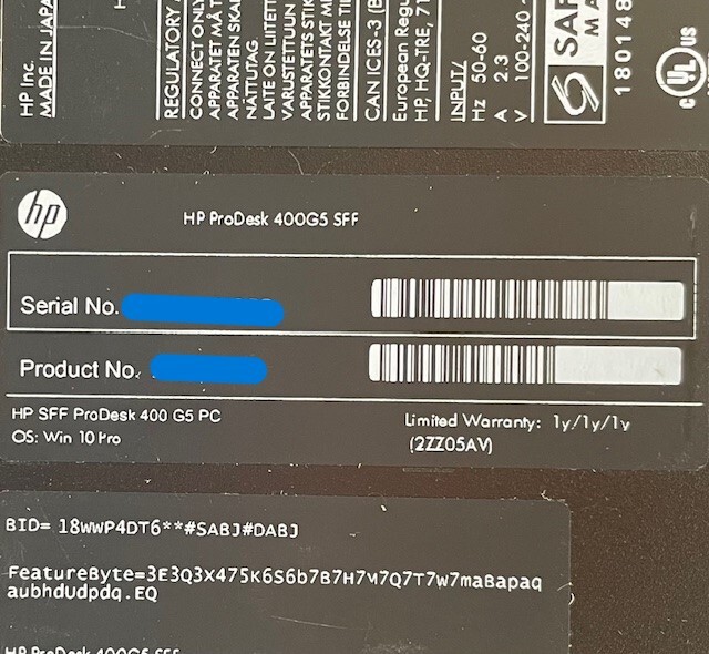 T3853 HP ProDesk 400 G5 SFF Core i3-8100 3.60GHz 第8世代 Windows10 メモリー4GB HDD2TB デスクトップPCの画像10