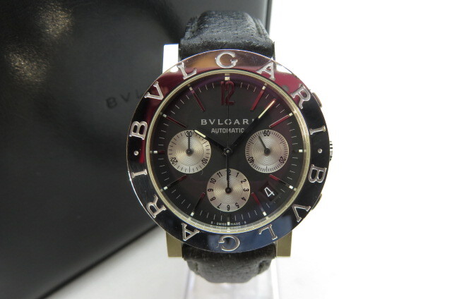 1 иена ~ [fudo] bvlgari bvlgari bb38slch bulgari burgari hronograph auto at men watch black dial case 4-8-2