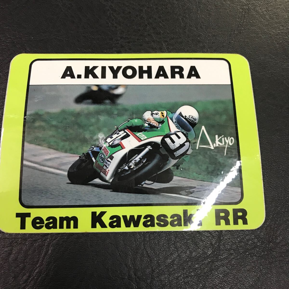 T3134 Team Kawasaki A.KIYOHARA ステッカー 当時物 希少 激レア ミスターカワサキ 清原明彦 レジェンド KAWASAKI カワサキの画像1