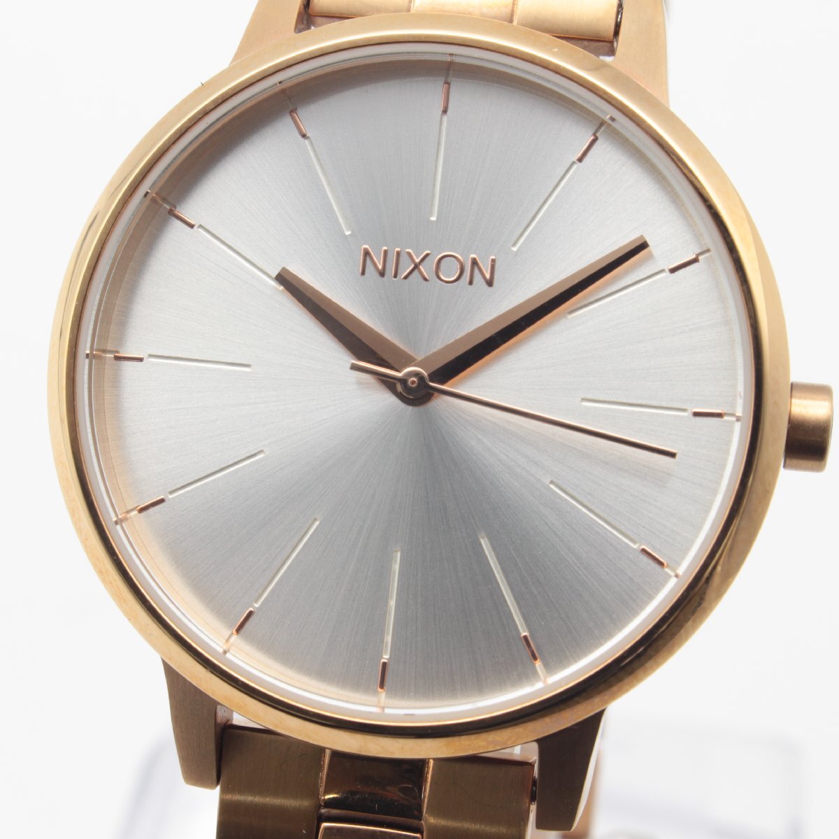 2935▲【訳有】NIXON 腕時計 NA0991045-00 バーインデックス シンプル カジュアル レディース シルバー×ゴールドの画像1