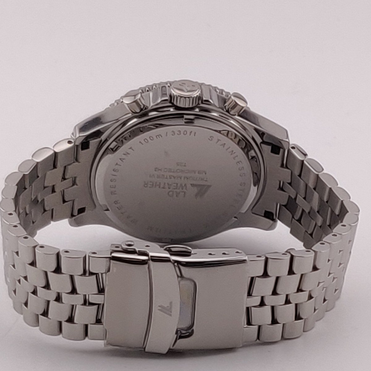 2994@【ジャンク品】[ラドウェザー]メンズ腕時計 lad031-bl スイス製トリチウム クロノグラフ 10気圧防水 (ホワイト)【0226】の画像5