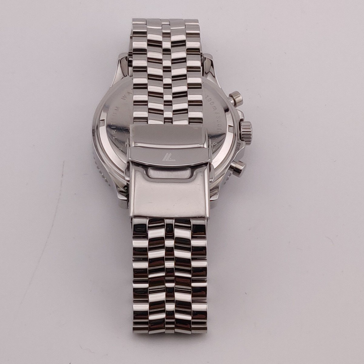 2994@【ジャンク品】[ラドウェザー]メンズ腕時計 lad031-bl スイス製トリチウム クロノグラフ 10気圧防水 (ホワイト)【0226】の画像4