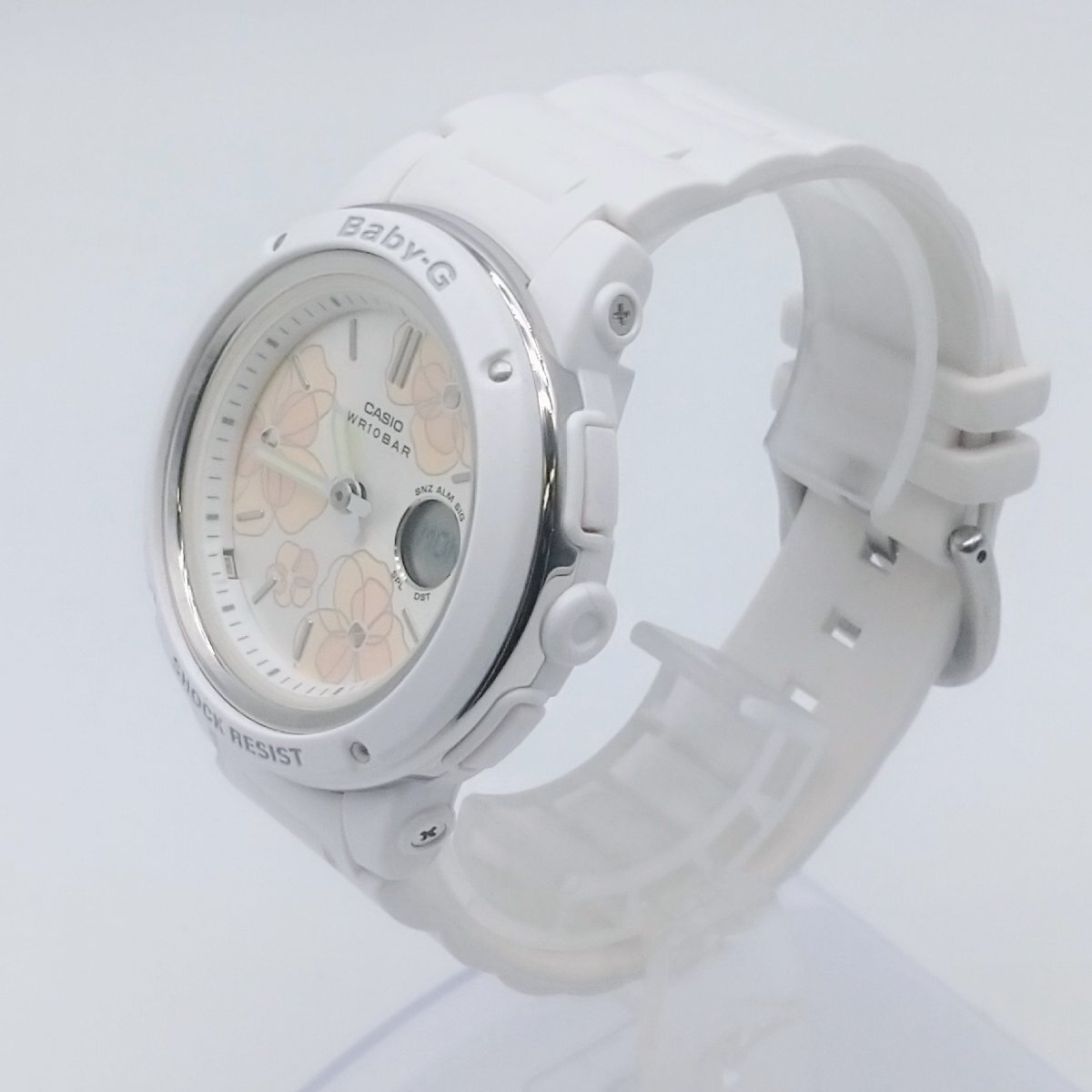 3117♭ CASIO カシオ BABY-G ベビージー Floral Dial Series BGA-150FL-7AJF 腕時計 クオーツ アナデジ レディース ホワイト【0122】の画像3