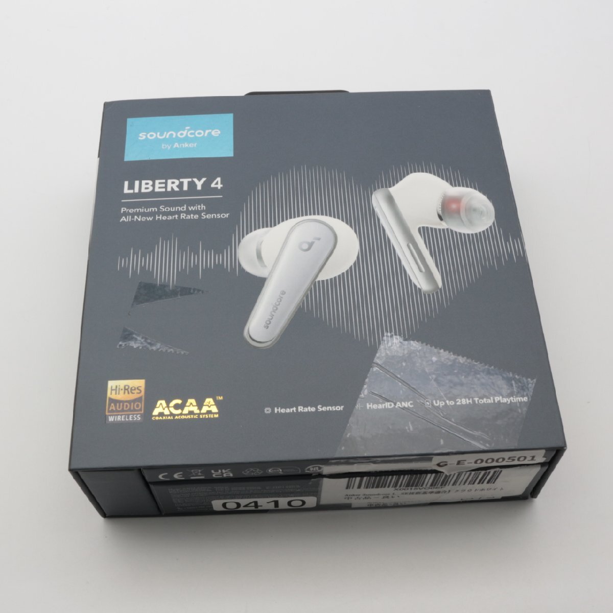 3141▲【ケースに傷有/訳有】Anker Soundcore Liberty 4 完全ワイヤレスイヤホン B0BB1VRL4Y ハイレゾ IPX4 クラウドホワイト【0410】の画像1