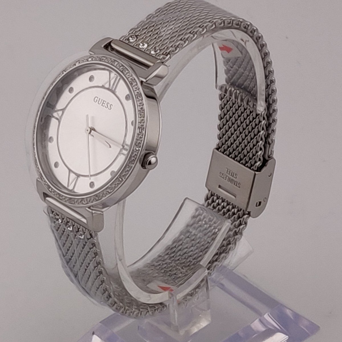 3205@[ゲス ウォッチ] 腕時計 W1289L1 ステンレススチール 3気圧防水 レディース シルバーの画像3