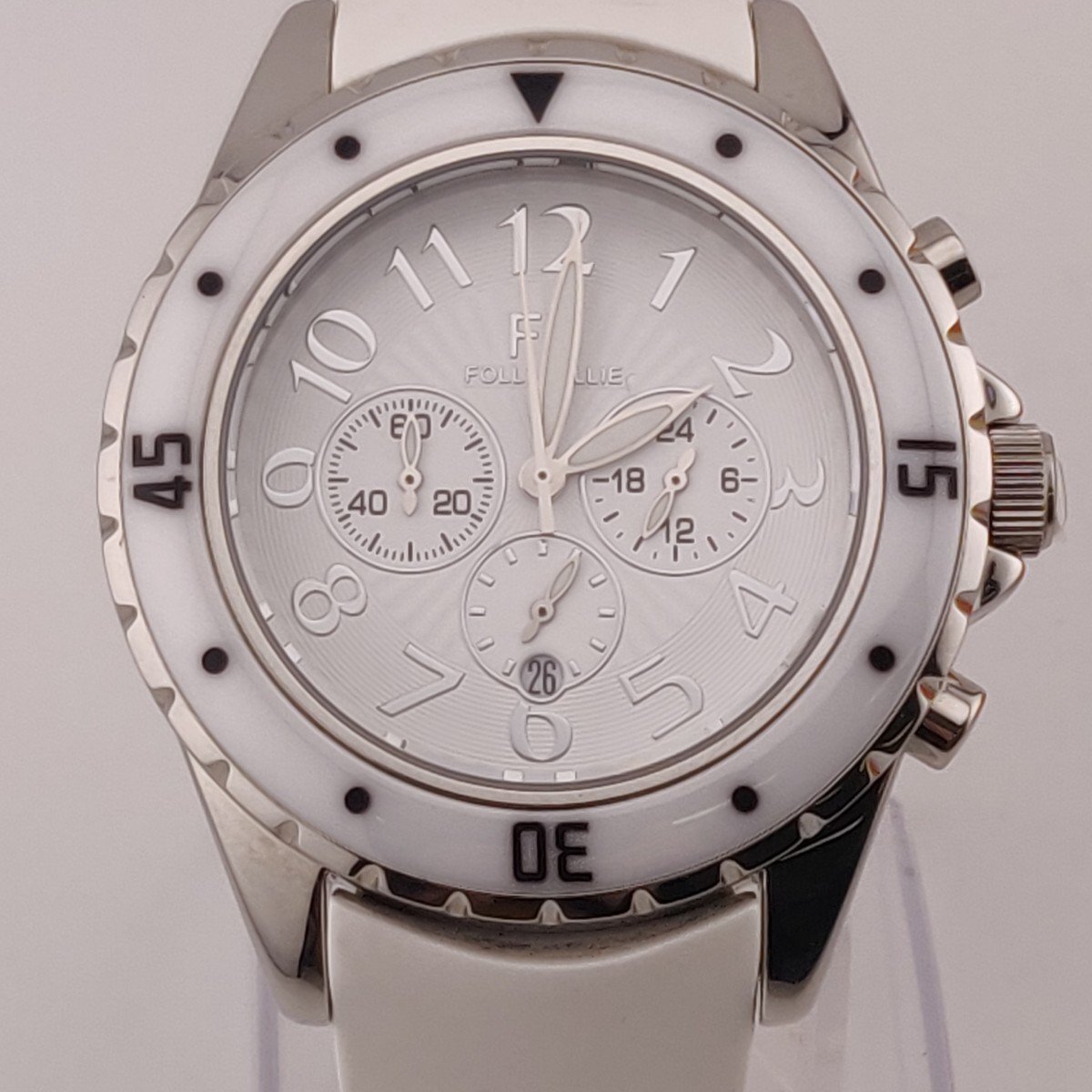 3241@[フォリフォリ] 腕時計 WF8T031ZEW-WHＰＵＬＳＥ ＣＯＬＬＥＣＴＩＯＮ クロノグラフ 5気圧防水 レディース ホワイトの画像1