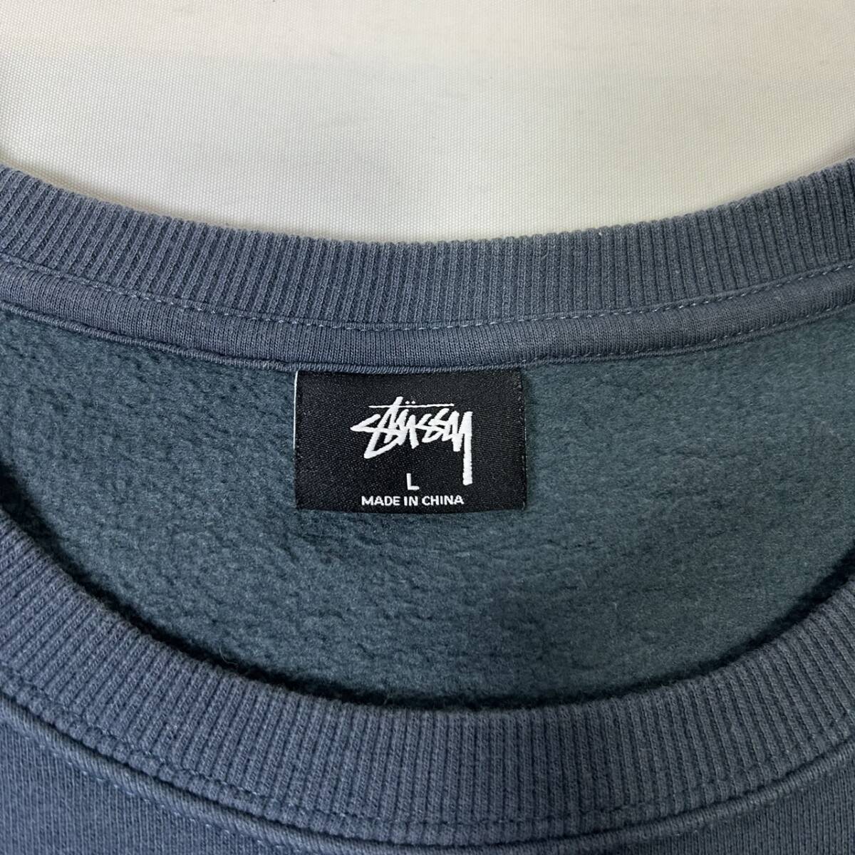 定番人気 復刻 正規品 STUSSY BASIC STUSSY CREW ステューシー ストックロゴ ビッグロゴ ベーシック クルーネック スウェット トレーナー L_画像8