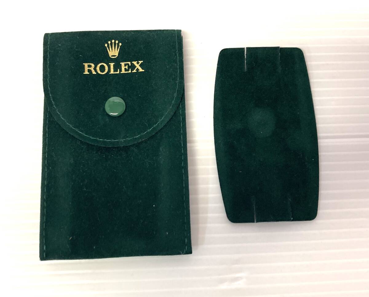 ★☆②純正 ROLEX ロレックス 時計用携帯ケース まとめて 2点セット ウォッチケース グリーン グレー ソフトケース トラベルケース☆★の画像2