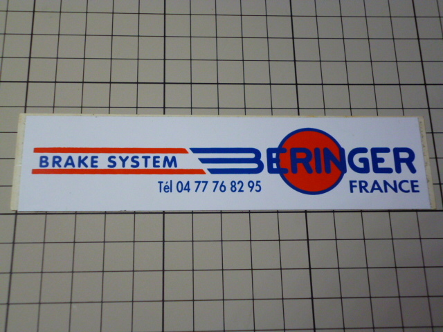 正規品 BERINGER BRAKE SYSTEM ステッカー (145×35mm) ベルリンガー ブレーキ システムの画像1