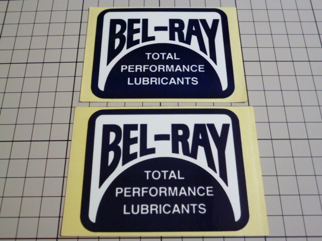 【残り僅か】 正規品 BEL-RAY ステッカー 2枚 当時物です(紺/83×65mm) 80年代 80s ベルレイ オイル_画像1