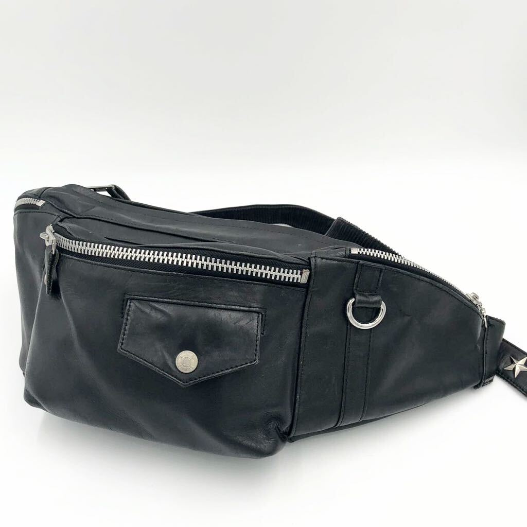  хорошая вещь * все кожа *Schott Schott сумка "body" ткань to сумка стеганое полотно чёрный черный натуральная кожа кожаная сумка сумка на плечо 