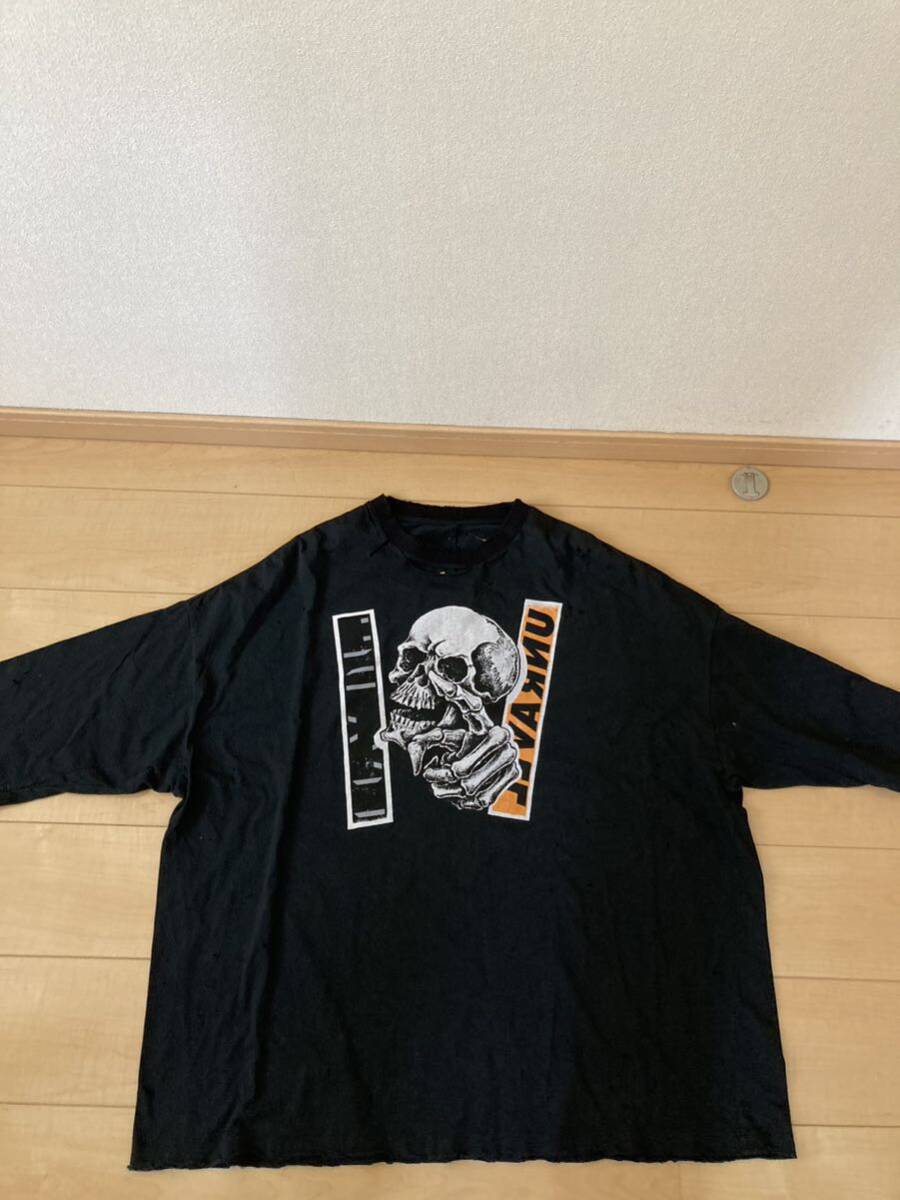 アンレーベルプロジェクト ダメージ加工 ビッグTシャツ L オーバーサイズ ブラック 49800円 バンドTシャツ ビンテージ 90s の画像1