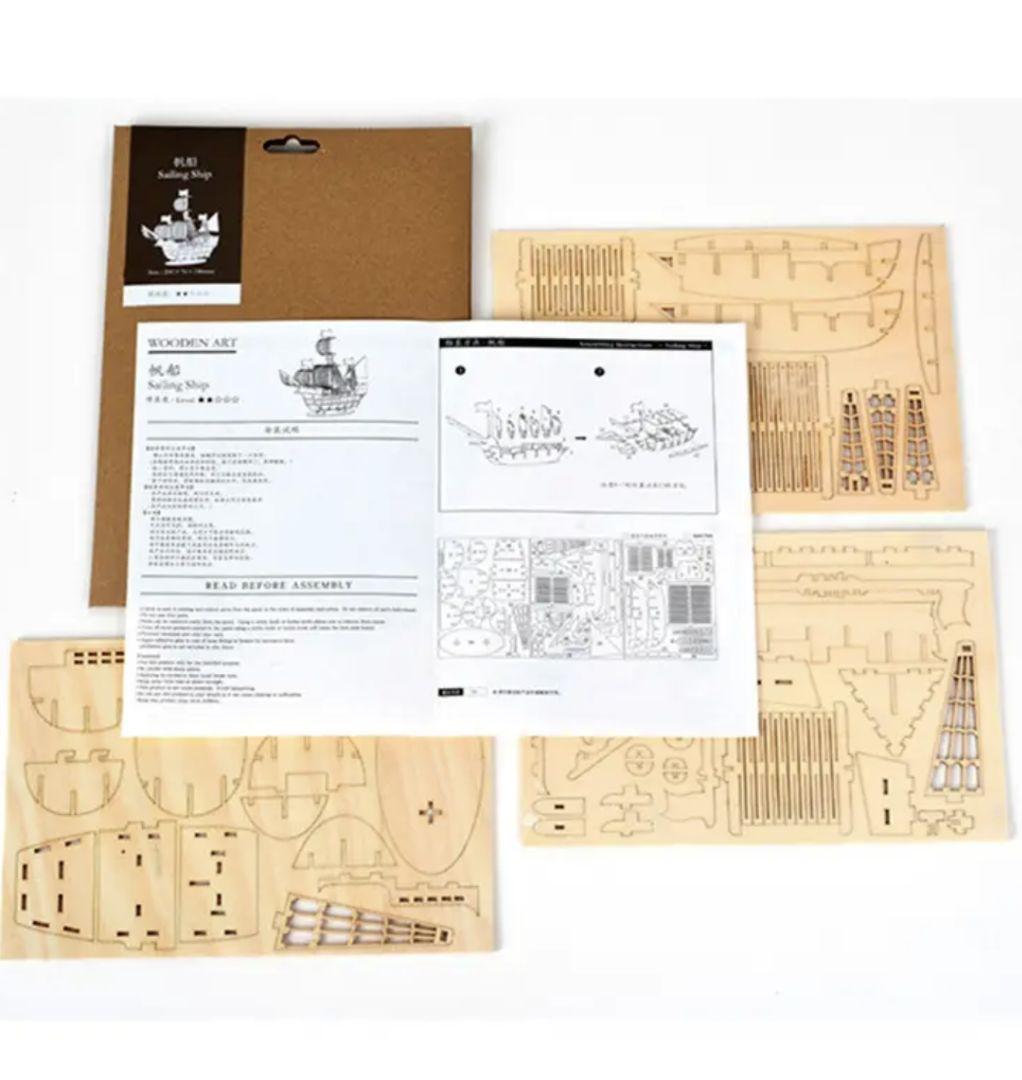 3D DIY wooden puzzle handmade kit ( yacht )
