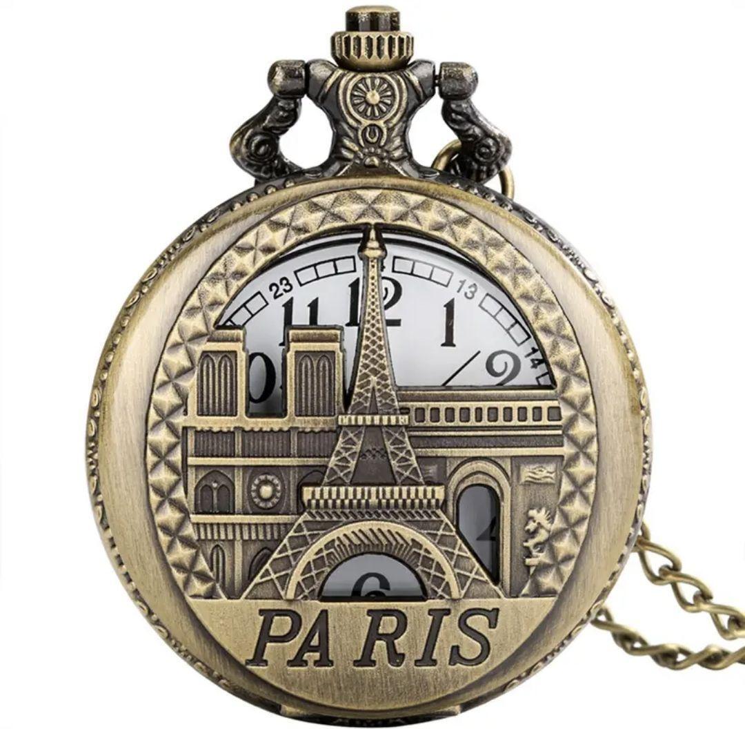 ヴィンテージパリエッフェル塔クォーツ懐中時計(PARIS-1)_画像1