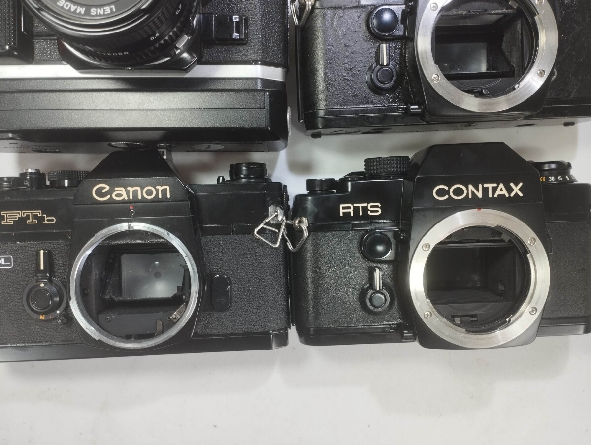 【リサイクル】 Canon AE-1 CONTAX RTS CANON FTb TOPCON フィルムカメラまとめてジャンク品 1円スタート売り切り昭和骨董品 カメラ _画像3