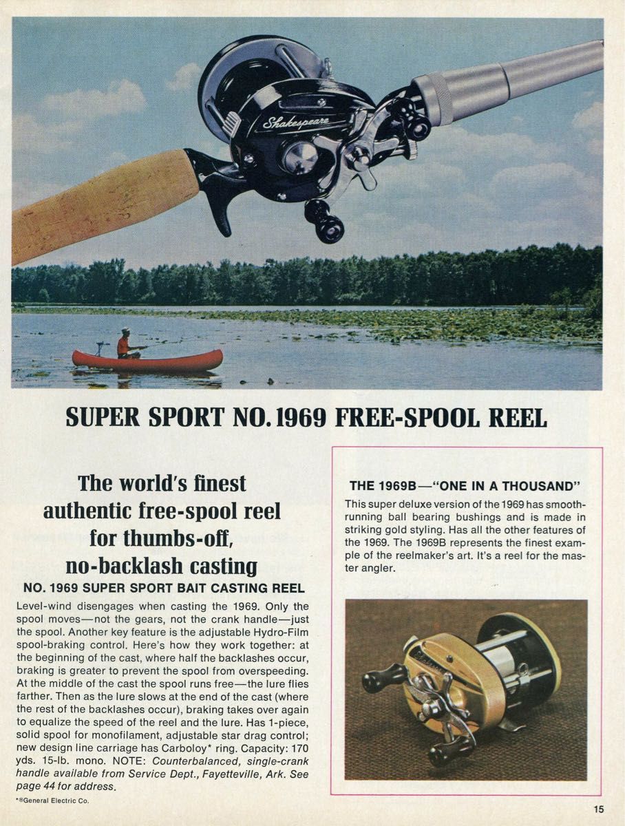 Shakespeare 1969 Model EB Free Spool Reel シェイクスピア 良品 オールド　ベイトリール