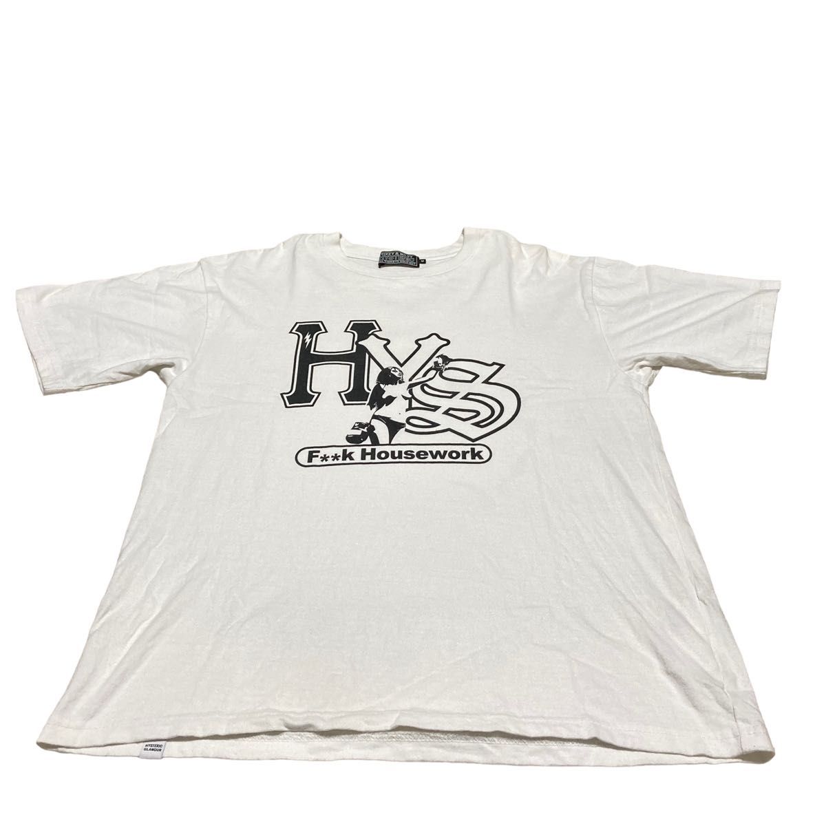 ヒステリックグラマー　Tシャツ　ヒスガール　ウーマン　HYS センターロゴ　M  ロゴ ホワイト　カットソー　チャンピオンガール
