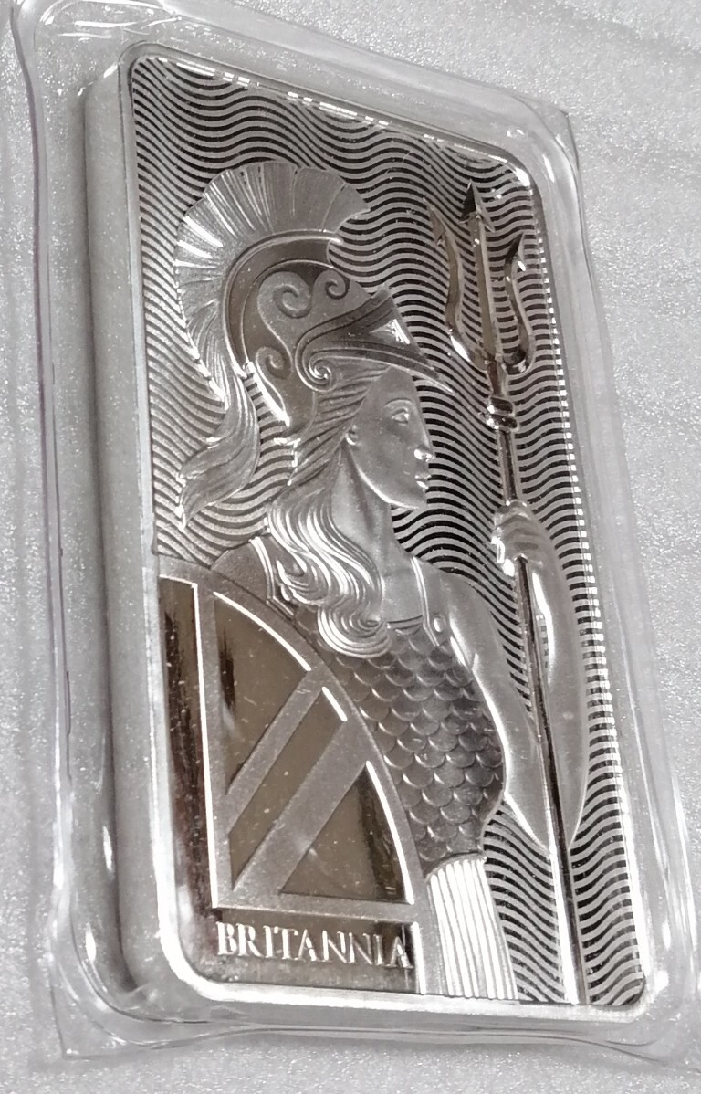 10オンス ロイヤルミント ブリタニア 純銀 バー ビニールパウチ入り アイテム1の画像3