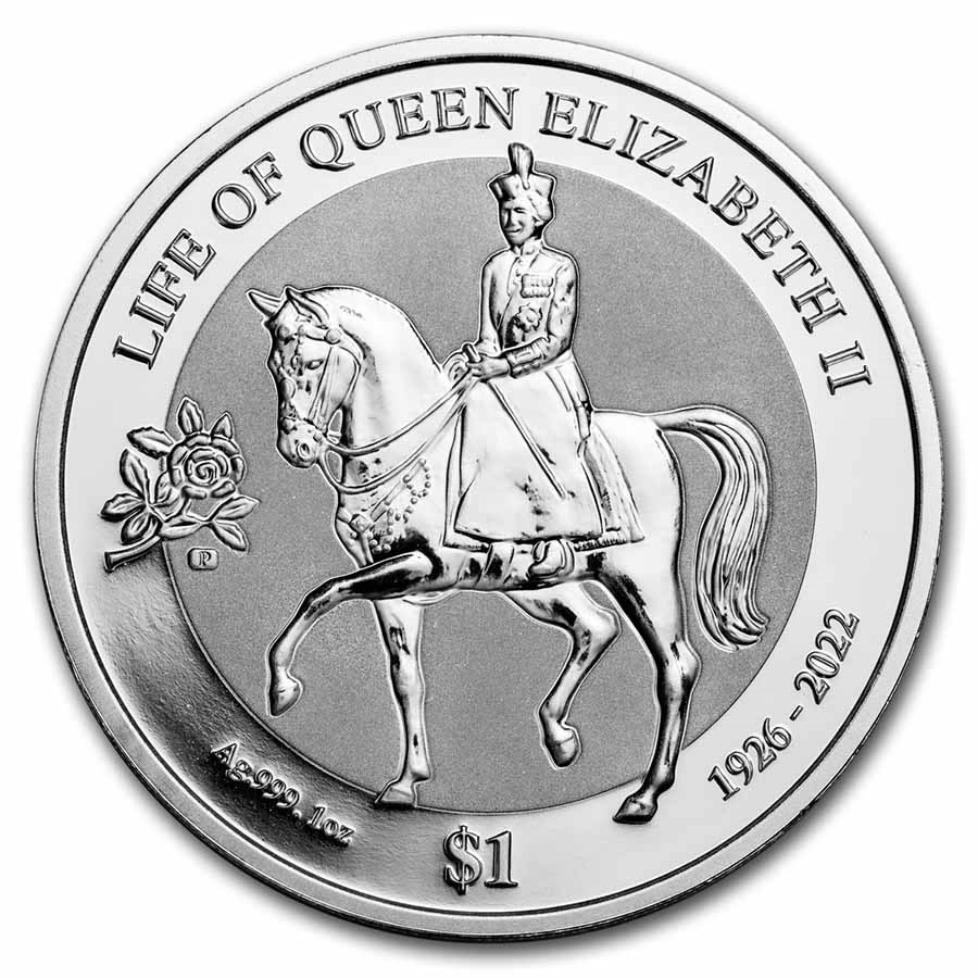 イギリス領 ヴァージン諸島 2022 エリザベス女王 治世記念 銀貨 ダブルエフィジー アイテム1