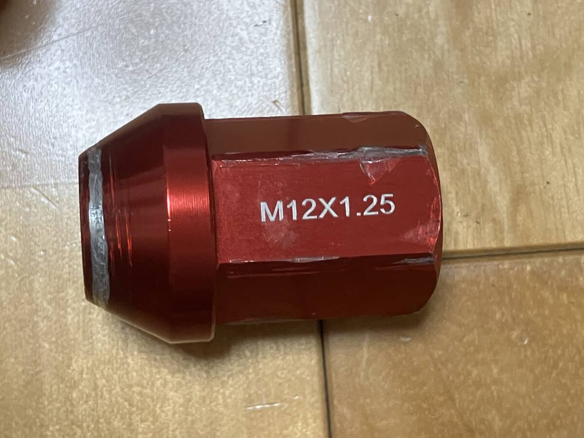  колесные гайки пакет aluminium M12 1.25 анодированный алюминий красный 20 шт замковая гайка 