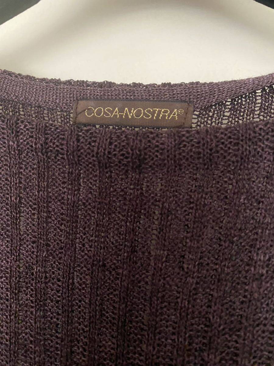 COSA-NOSTRA　コーザノストラ　レディース　トップス　サマーセーター　５分袖　Mサイズ　ダークパープル　ボートネック　_画像5