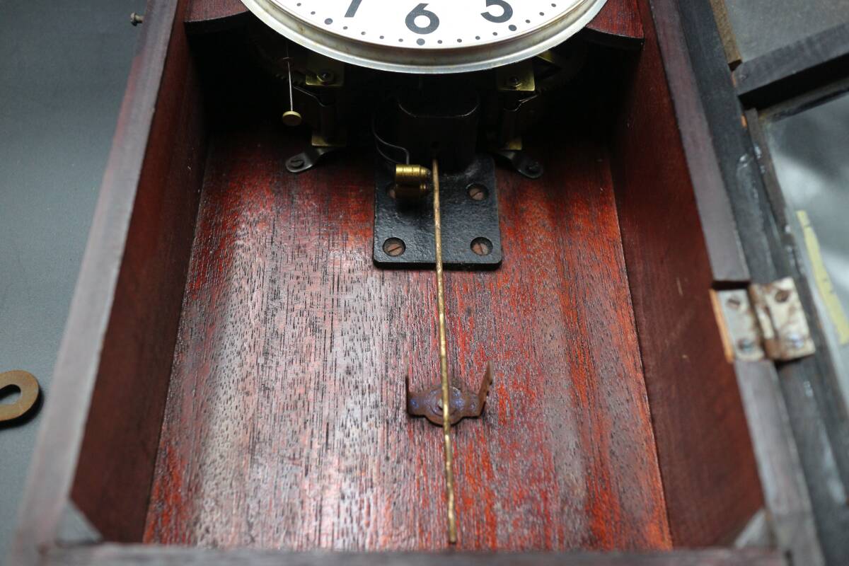 ジャンク品 Jakae ゼンマイ振り子時計 レトロ アンティーク 壁掛け時計の画像7
