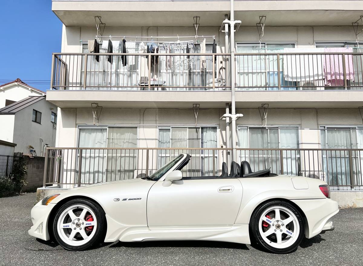 個人出品 S2000 タイプV AP1中期120系 オートローン可 走行3万キロ 検R7.2 純OPカラー VeilSideフルエアロキットワイスピX2装着モデル TE37の画像3