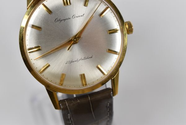 Olympia Orient オリエント 手巻き 23石 3針 アナログ 腕時計 シルバー文字盤 ゴールド ヴィンテージの画像3
