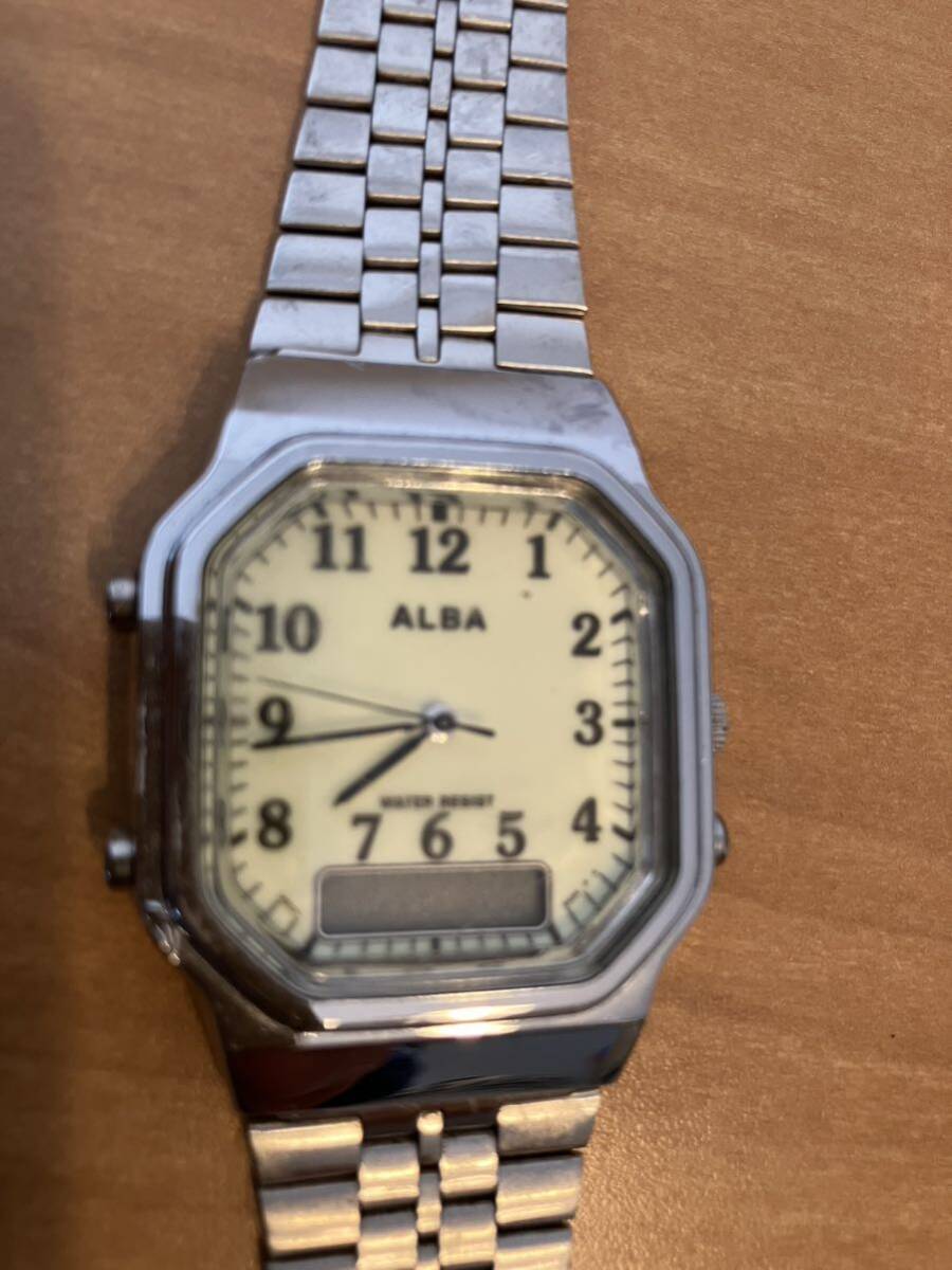 (T)SEIKO セイコー ALBAアルバ 270058 デジアナ 腕時計 男性用 ◆中古品◆ビンテージ◆レトロ◆アンティーク◆シルバー◆Seiko◆の画像8